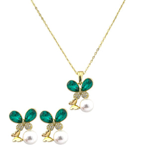 Emerald Butterfly & Pearl