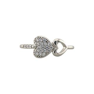 Dual Heart Pavé Ring
