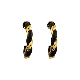 Argollas Noir &a Gold Twist: